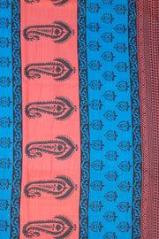 Blue Printed Semi Tussar Silk Saree 10074898