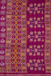 Magenta Patola Printed Silk Cotton Saree 10074941