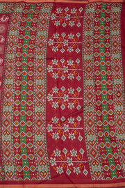 Red Patola Printed Silk Cotton Saree 10074943