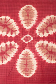 Red Handcrafted Sungudi Cotton Saree 10077103