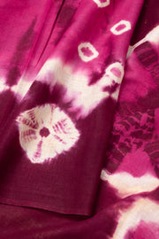 Pink Handcrafted Sungudi Cotton Saree Without Blouse 10077111
