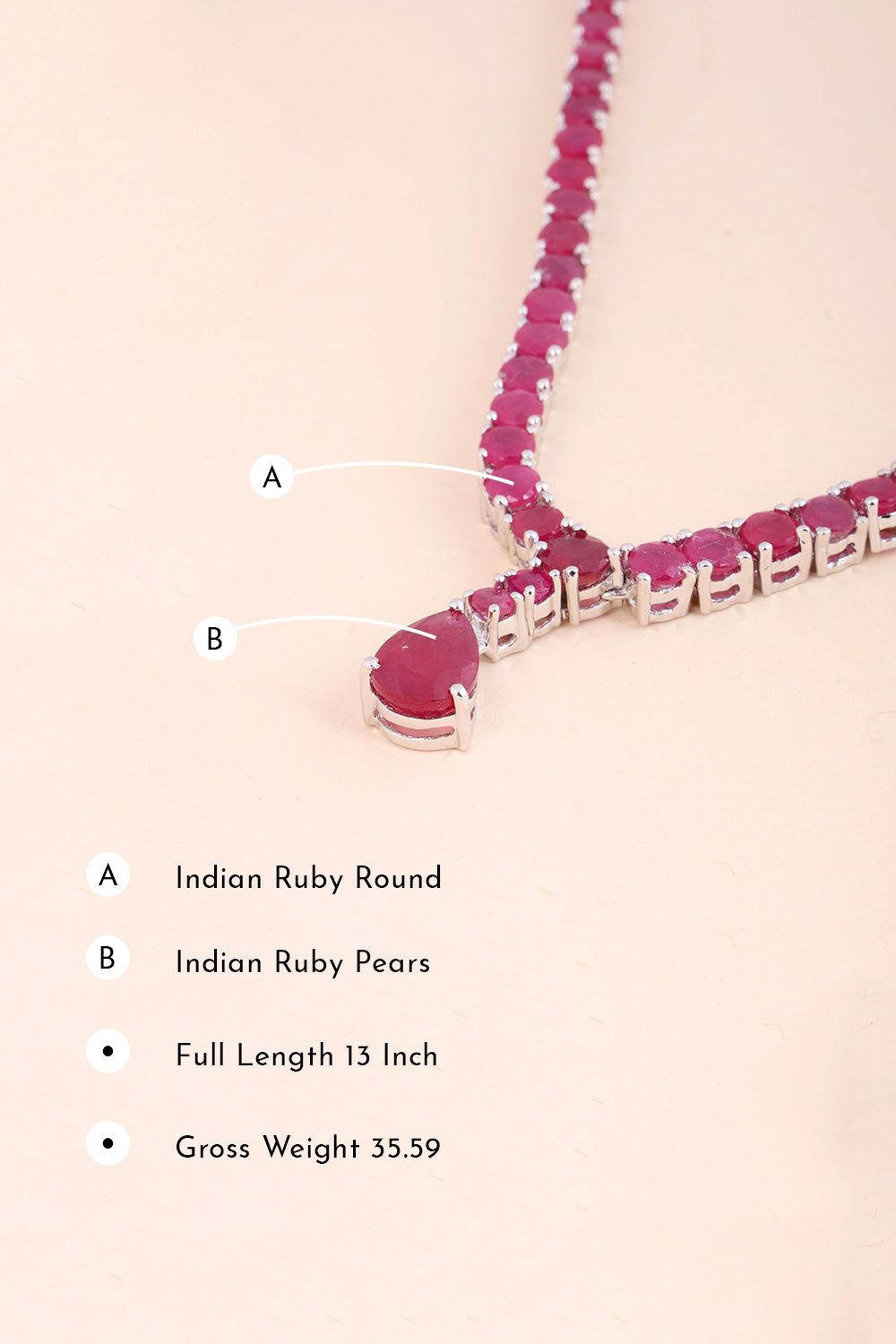 Indian Ruby Sterling Silver Necklace 10067134