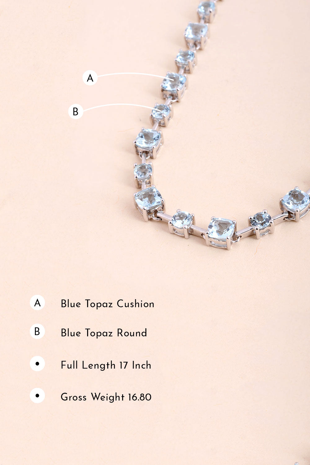 Blue Topaz Sterling Silver Necklace 10067133
