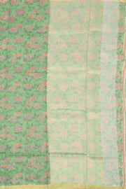 Green Chanderi Printed Silk Cotton Saree 10075366