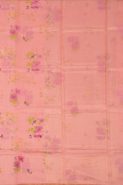 Peach Chanderi Printed Silk Cotton Saree 10075370