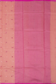 Peach Chanderi Printed Silk Cotton Saree 10075372