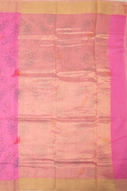 Pink Chanderi Printed Silk Cotton Saree 10075926