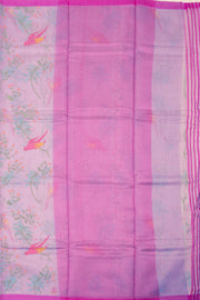 Lavender Chanderi Printed Silk Cotton Saree 10075928