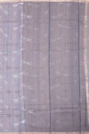Grey Chanderi Printed Silk Cotton Saree 10075929