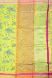 Green Chanderi Printed Silk Cotton Saree 10075930