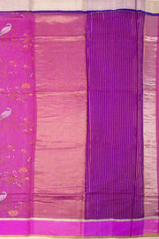 Pink Chanderi Printed Silk Cotton Saree 10075931