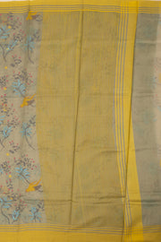 Green Chanderi Printed Silk Cotton Saree 10075932