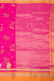 Pink Chanderi Printed Silk Cotton Saree 10075934