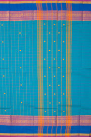 Blue Handloom Chettinad Cotton Saree 10072655