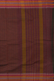 Brown Handloom Chettinad Cotton Saree 10072685