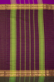 Purple Handloom Chettinad Cotton Saree Without Blouse 10075061