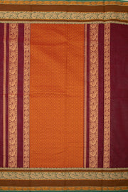 Maroon Handloom Chettinad Cotton Saree 10075070