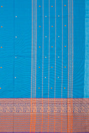 Blue Handloom Chettinad Cotton Saree 10075071