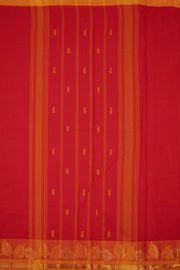 Red Handloom Chettinad Cotton Saree 10075074