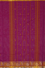 Maroon Handloom Chettinad Cotton Saree 10075076