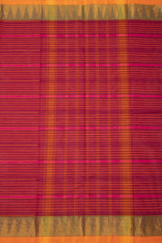 Maroon Handloom Chettinad Cotton Saree 10075080