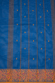 Blue Handloom Chettinad Cotton Saree 10075084