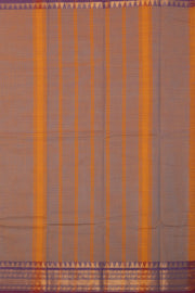 Brown Handloom Chettinad Cotton Saree Without Blouse 10075096