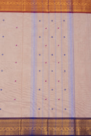Beige Handloom Chettinad Cotton Saree 10075112