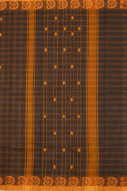 Black Handloom Chettinad Cotton Saree Without Blouse 10075122