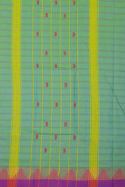 Green Handloom Chettinad Cotton Saree Without Blouse 10075124