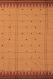 Beige Handloom Chettinad Cotton Saree Without Blouse 10075128