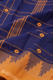 Blue Handloom Chettinad Cotton Saree 10075130