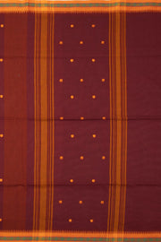 Brown Handloom Chettinad Cotton Saree Without Blouse 10075133