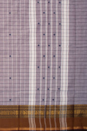 Grey Handloom Chettinad Cotton Saree Without Blouse 10075139