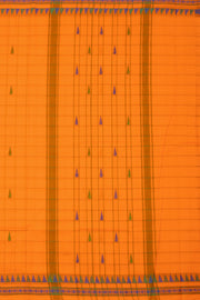 Orange Handloom Chettinad Cotton Saree Without Blouse 10075144