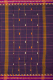 Purple Handloom Chettinad Cotton Saree Without Blouse 10075145