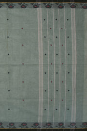 Grey Handloom Chettinad Cotton Saree Without Blouse 10075164