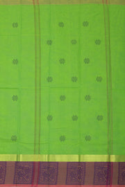 Green Handloom Chettinad Cotton Saree Without Blouse 10075166