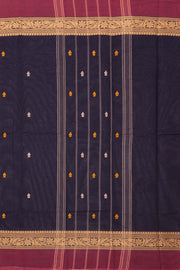 Black Handloom Chettinad Cotton Saree Without Blouse 10075168