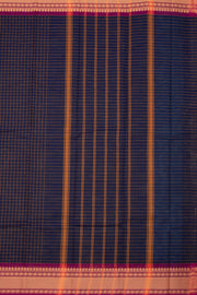 Blue Handloom Chettinad Cotton Saree Without Blouse 10075171