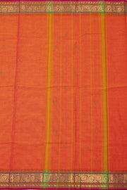 Orange Handloom Chettinad Cotton Saree Without Blouse 10075176