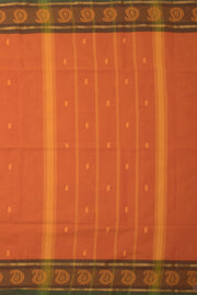 Orange Handloom Chettinad Cotton Saree Without Blouse 10075184