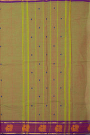 Green Handloom Chettinad Cotton Saree Without Blouse 10075186