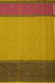 Yellow Handloom Chettinad Cotton Saree Without Blouse 10075188