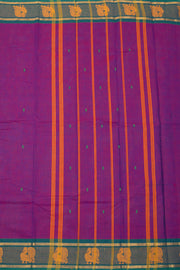 Magenta Handloom Chettinad Cotton Saree Without Blouse 10075197