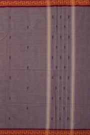 Brown Handloom Chettinad Cotton Saree Without Blouse 10075199