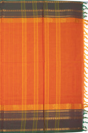 Orange Handloom Chettinad Cotton Saree With Stripes 10075820