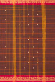 Brown Handloom Chettinad Cotton Saree 10075839