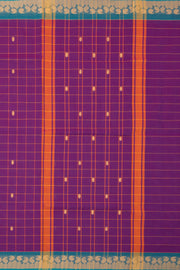 Purple Handloom Chettinad Cotton Saree 10075851