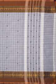 Grey Handloom Chettinad Cotton Saree 10075863